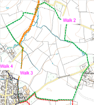 Map showing route of Walk 1