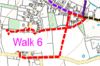 Map showing route of Walk 1